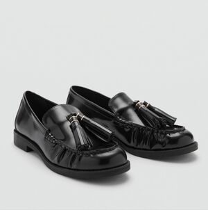 MANGO Leather Tassel Loafers